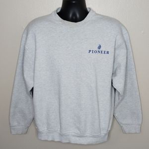 Vtg 90s Pioneer Schooner Sailing Adult Large Sweatshirt USA Crew Neck Gray FOTL